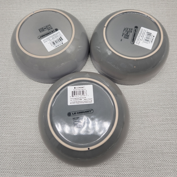 Le Creuset Cereal Bowl 26 Oz Mist Grey Set Of 3 New Seconds 770 ml - Picture 2 of 11